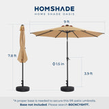 9ft Outdoor Patio Umbrella - Market Table Pool Deck Umbrella UPF50+ UV Protection