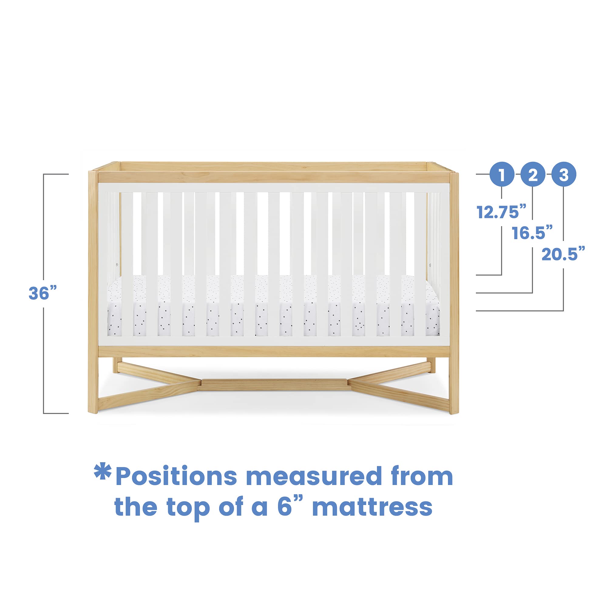 Tribeca 4-in-1 Baby Convertible Crib, Bianca White/Natural