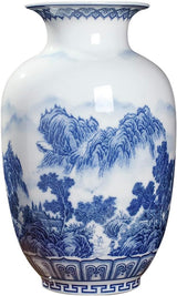 Classic Ancient Blue and White Porcelain Vase, Jingdezhen Chinese Style Decorative