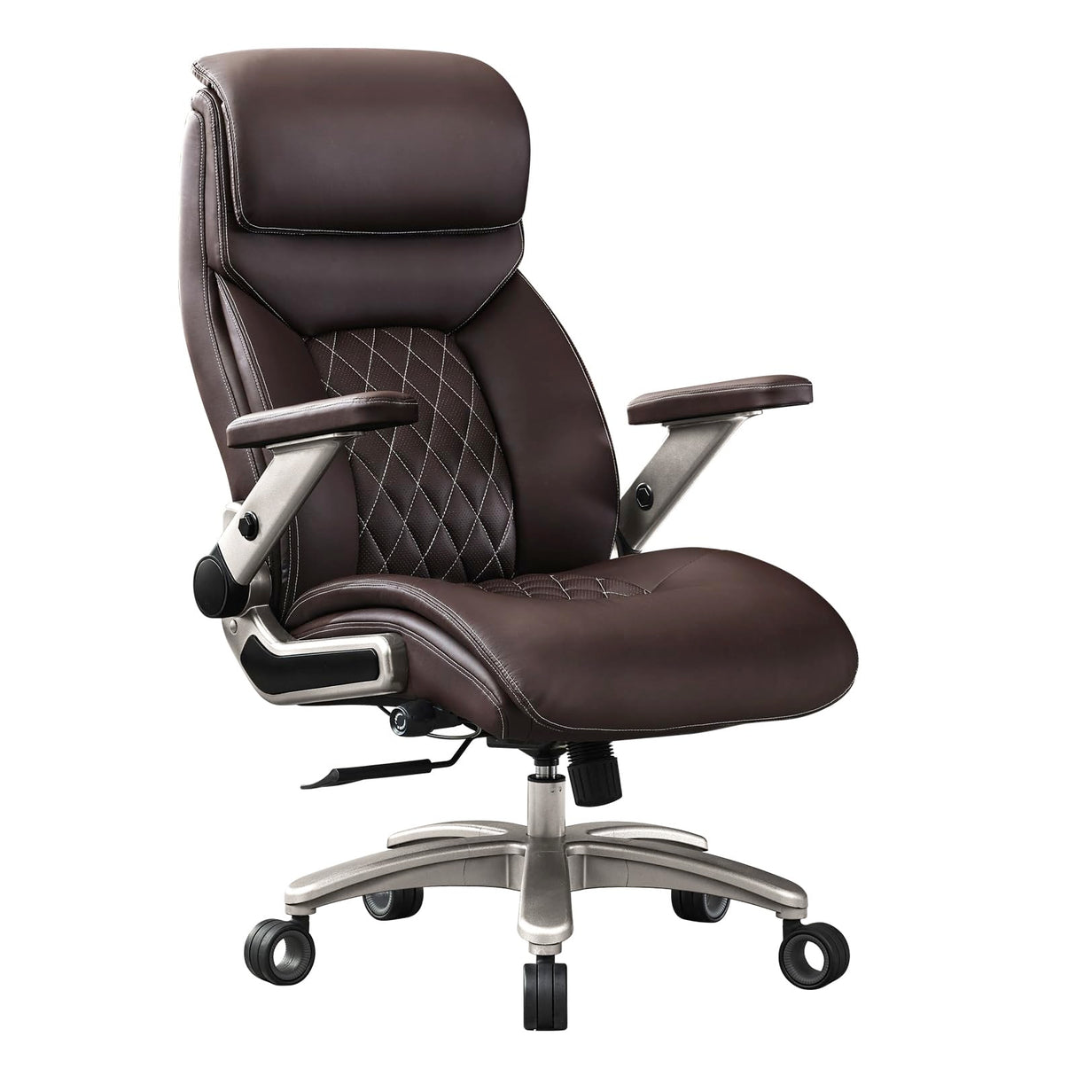 Office Chair with 5D Flip Arms, 600LBS PU Leather Executive Office Chair, Adjustable