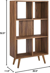 EEI-5743-WAL Transmit 31" Wood Bookcase, Walnut