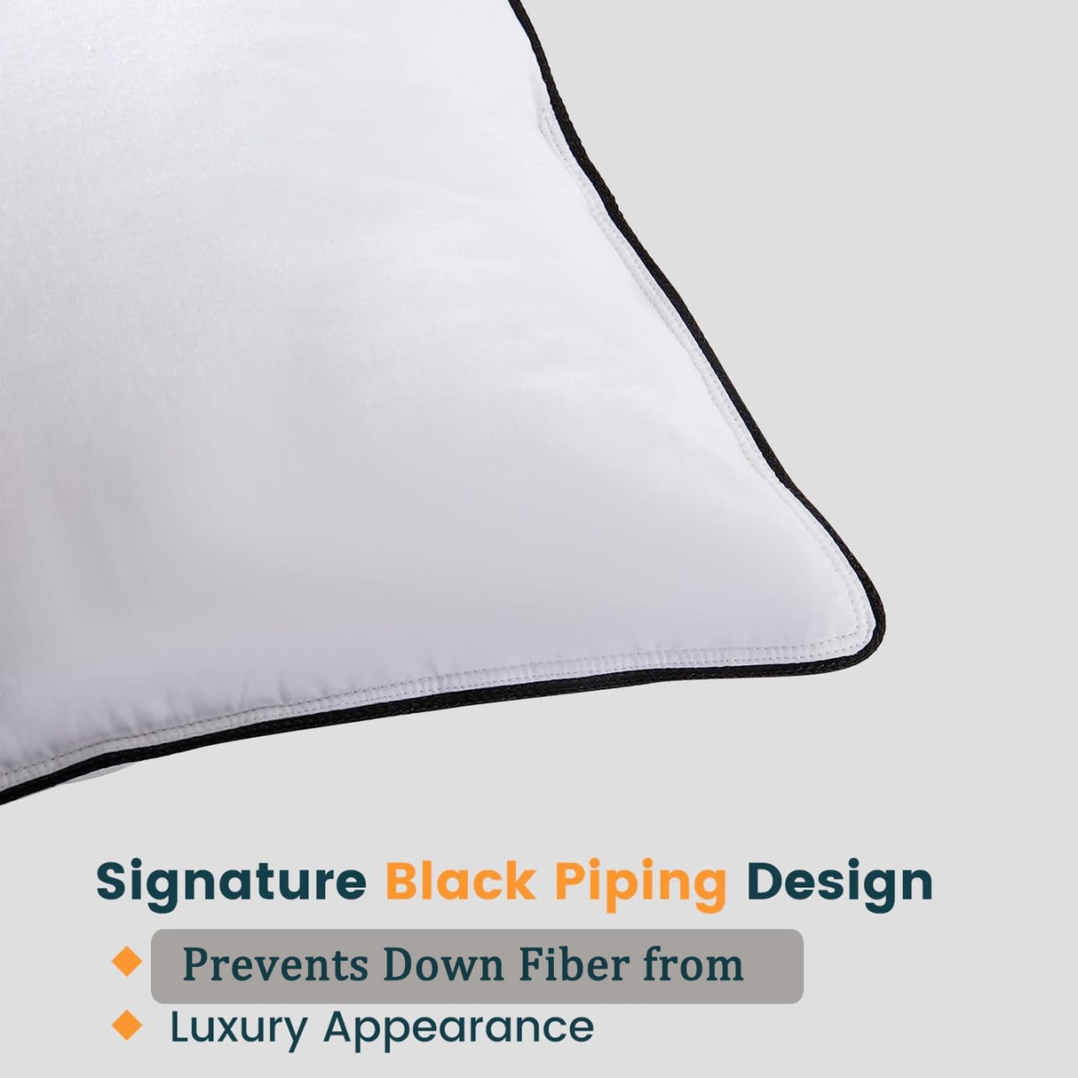 Premium Luxury Goose Down Pillow - Ultra-Soft, Hypoallergenic, Hotel Quality for Optimal Comfort and Support - 1 Pack,King Size (20" x 36")
