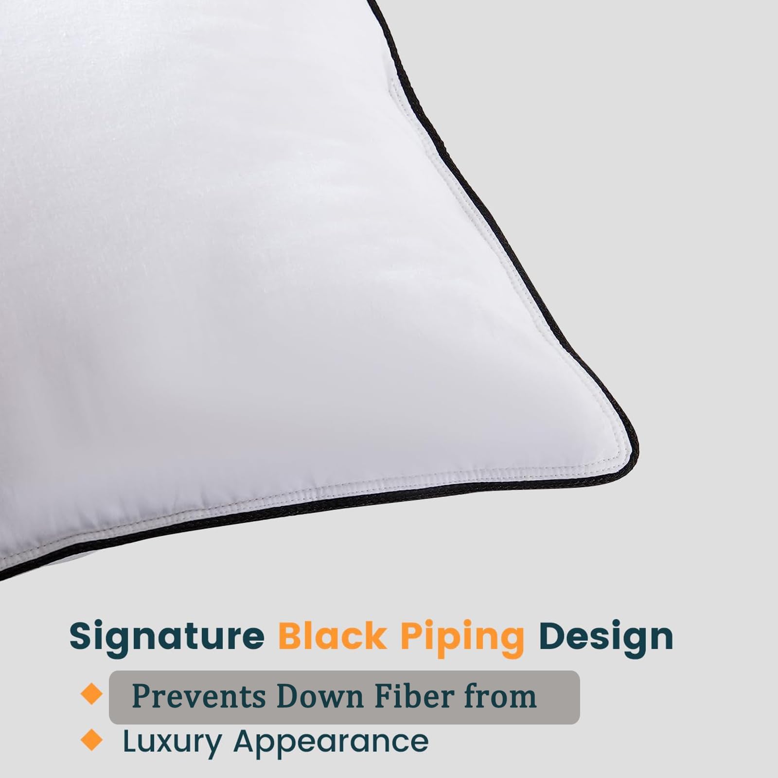 Premium Luxury Goose Down Pillow - Ultra-Soft, Hypoallergenic, Hotel Quality for Optimal Comfort and Support - 1 Pack,King Size (20" x 36")