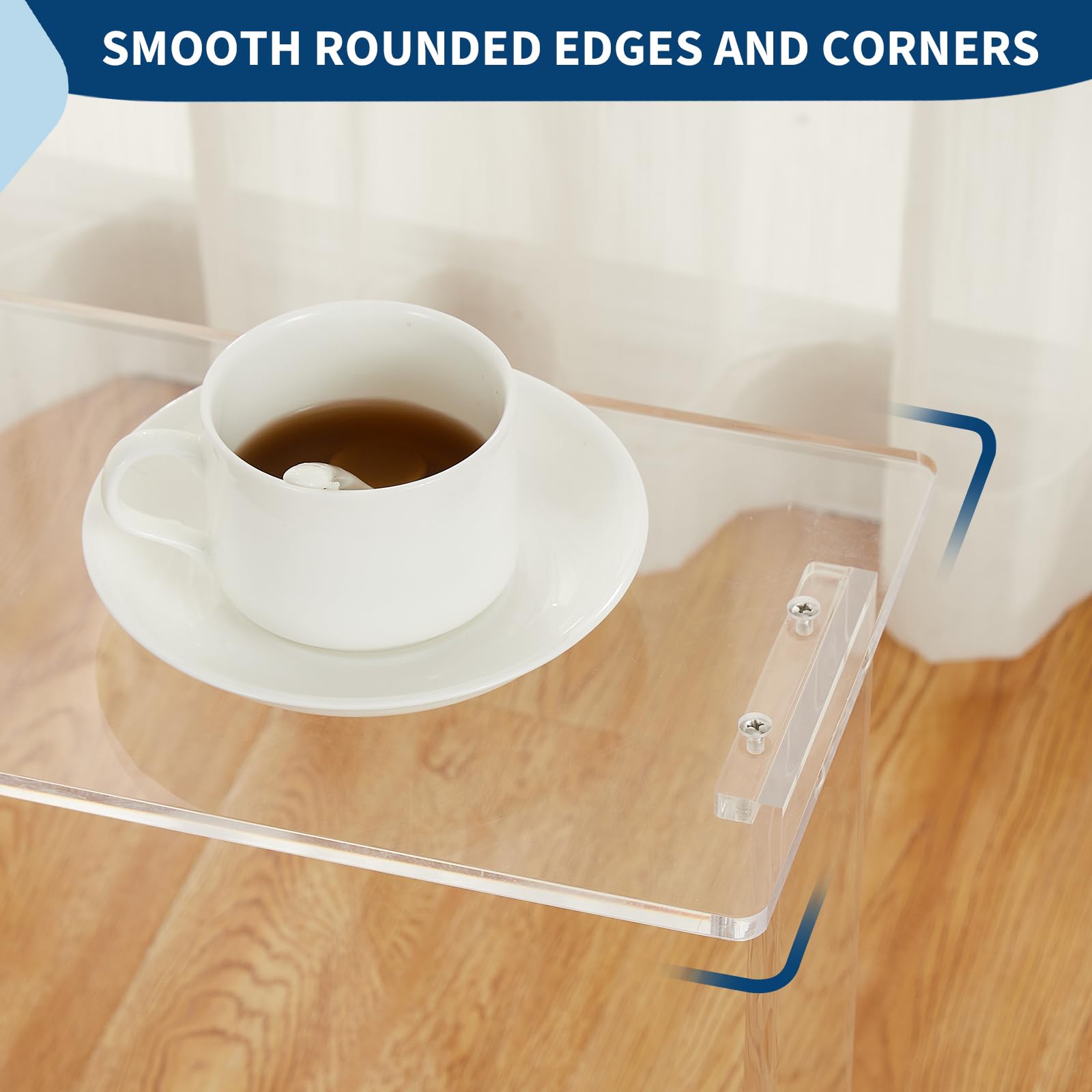 Acrylic Narrow Console Table - 2-Tier Clear Entry Desk for Entryway & Living Room