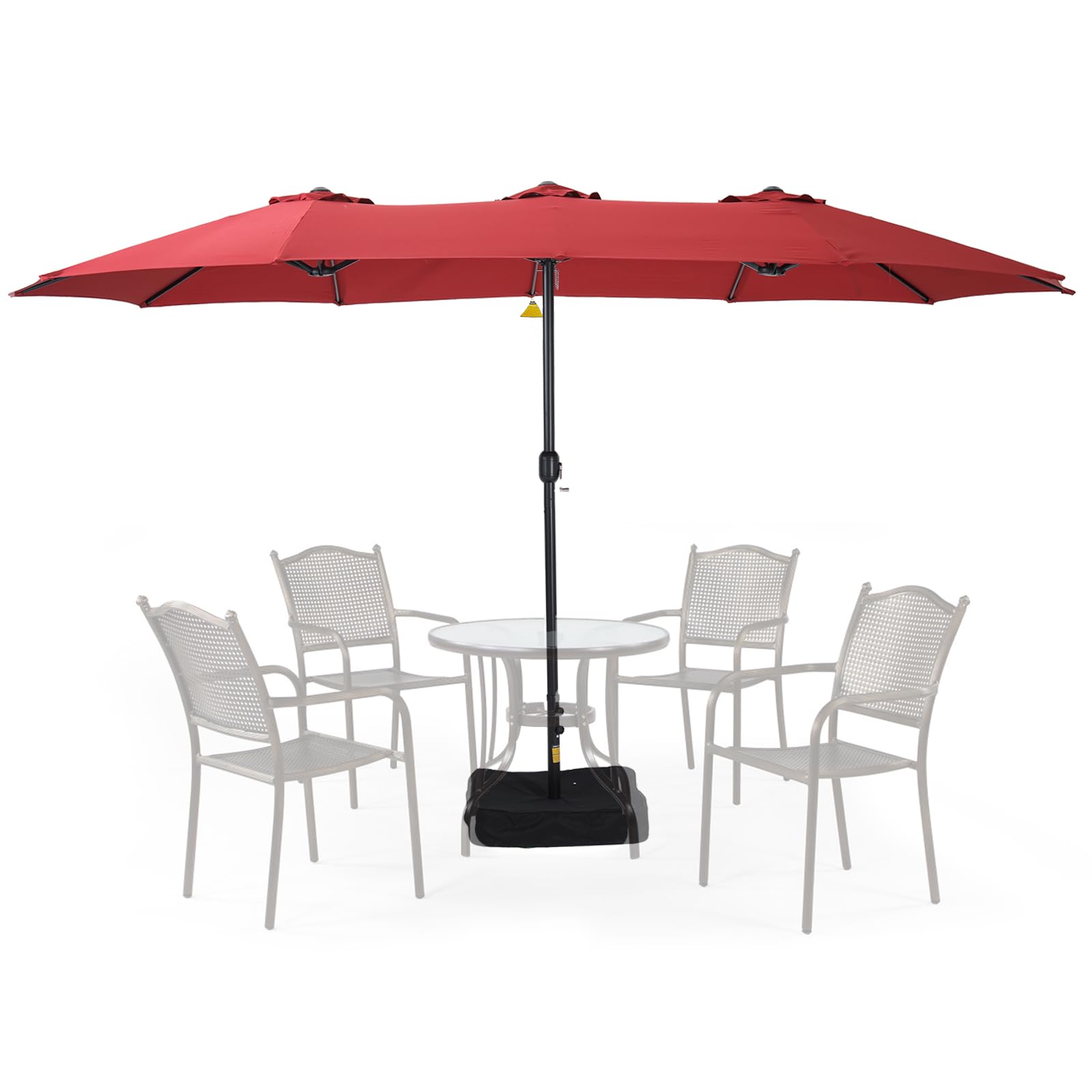 Double Sided Patio Umbrellas with Base Included, Outdoor Large Rectangle Market Umbrella