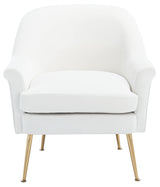 Home Collection Rodrik White Velvet/Gold Accent Chair ACH4005A