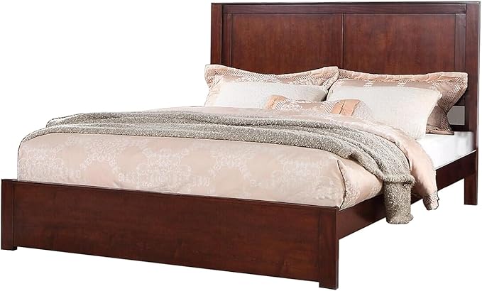 California King Bed Wooden 2 Panels Headboard Design, Cherry