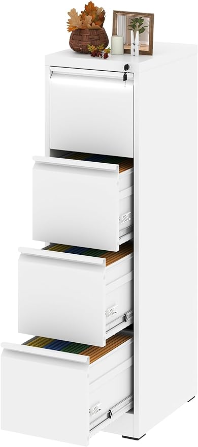 Vertical File Cabinet with Drawer, 4 Drawer File Cabinet with Lock, Filing Cabinets