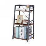 3 Tier Bookshelf, Industrial Bookcase Wood Storage Shelf with Metal Frame for Living Room
