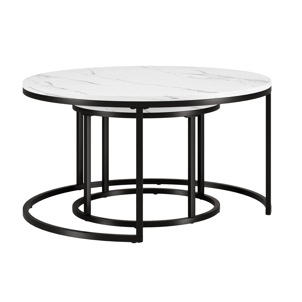 Watson Coffee Table, 35" and 22" Wide, Black/White