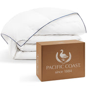 Pacific Coast Down Comforters Twin Size, 100% Cotton Duvet Insert, Extra Fluffy White Comforter, Ultra-Soft, Breathable, All Season Hotel Luxury Bedding Comforters, 8 Corner & Center Loops (68"x90")