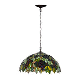 Tiffany Pendant Light Grape Art 20" E26 Stained Glass Pendant Lamp Creative Art Ceiling