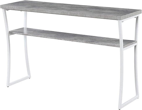 X Calibur Console Table, Faux Birch / Slate Gray Frame