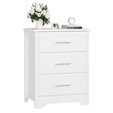 3 Drawer Dresser for Bedroom, 23.62" Wide Modern White Dresser, Tall Nightstand with 3 Deep Drawers, Wood Chest of Drawers, Side End Table for Living Room, Hallway, Home Office