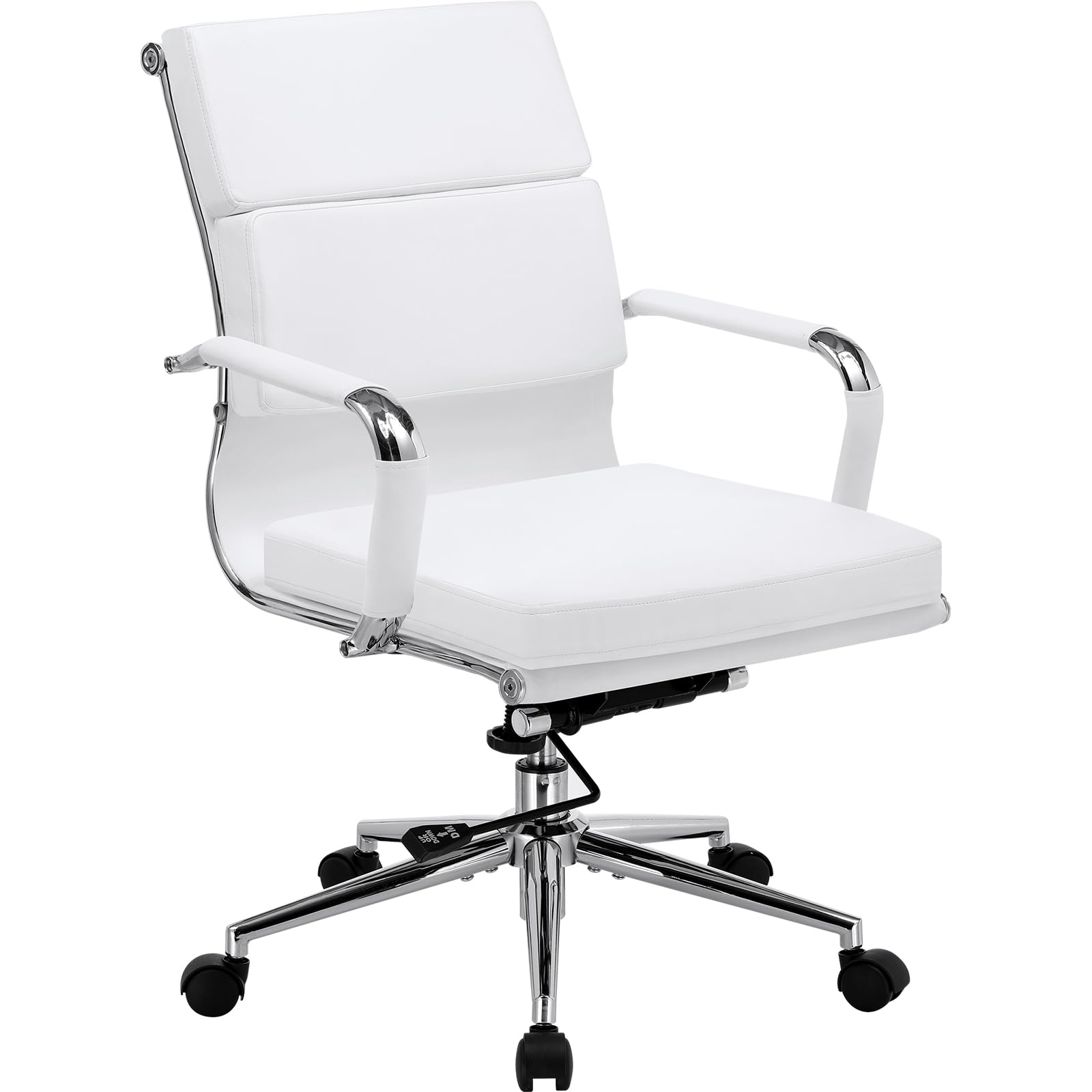 Ribbed Office Desk Chair Mid-Back Ergonomic Chair