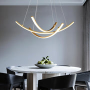 Led Modern Pendant Light with Remote Control, 3 Linear Lights led Chandelier