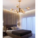 Glass Globe Chandelier Mid Century Modern Pendant Lights Black Ceiling Hanging Light