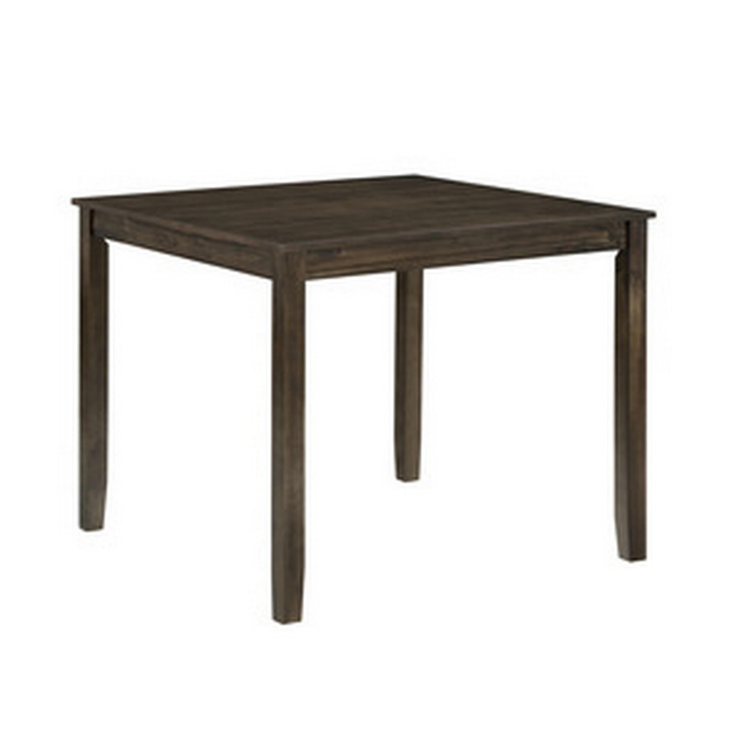 5pc Dining Set, Square Table, 4 Chairs, Faux Leather, Brown Wood