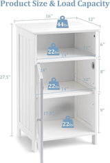 Small Floor Storage Cabinet/Organizer with Drawer and Door, For Bathroom & Toilet,