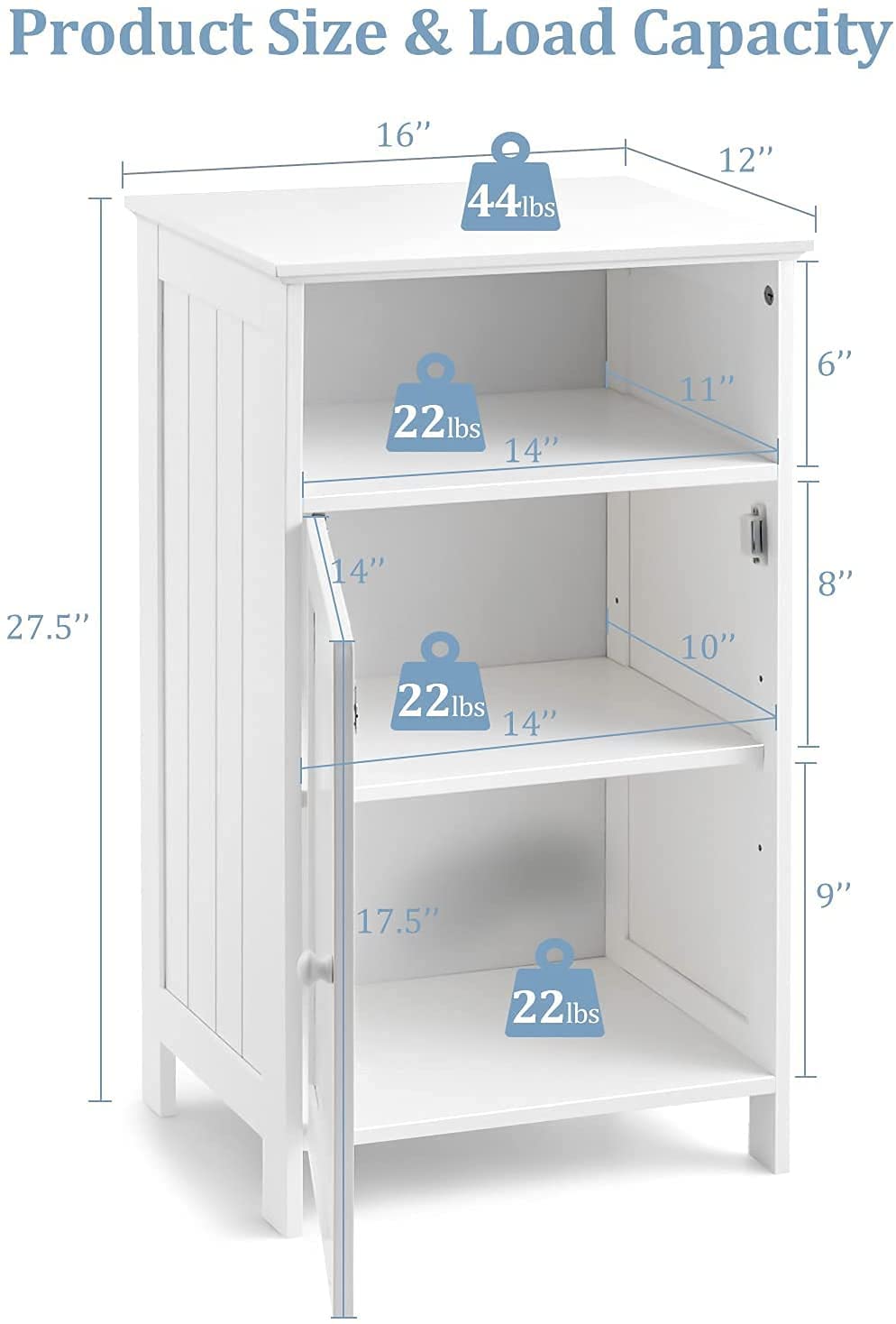 Small Floor Storage Cabinet/Organizer with Drawer and Door, For Bathroom & Toilet,