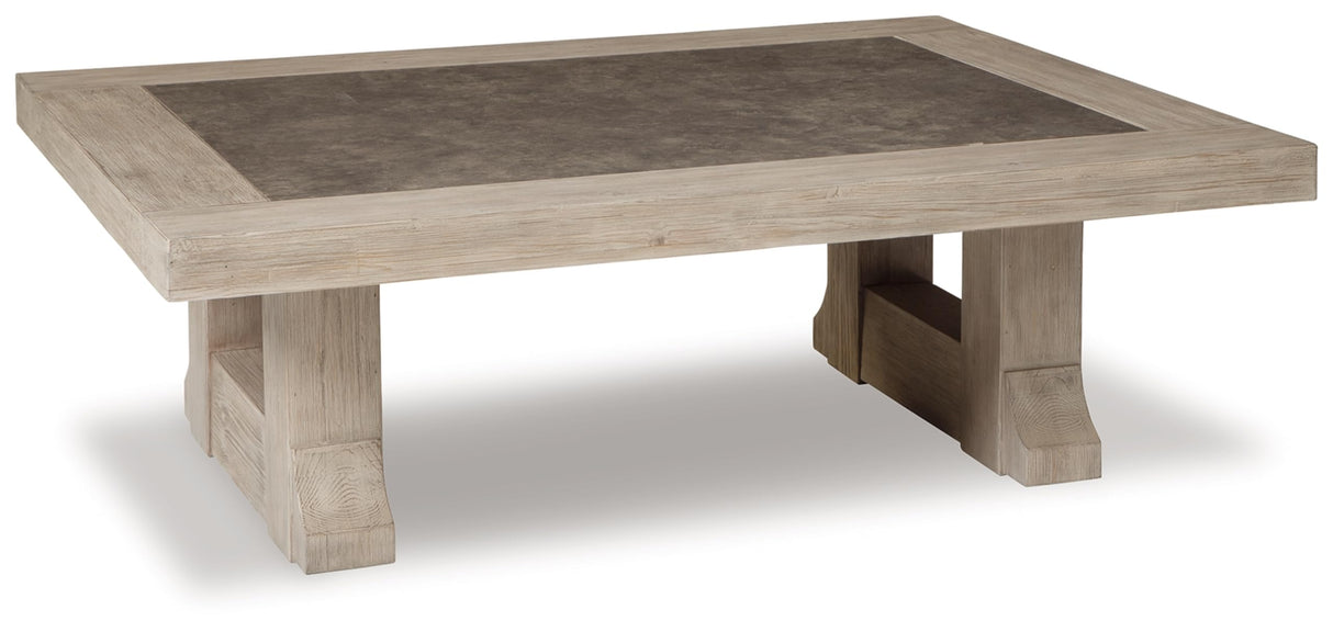 Hennington Rectangular Coffee Table, 54"W x 40"D x 18"H, Light Brown