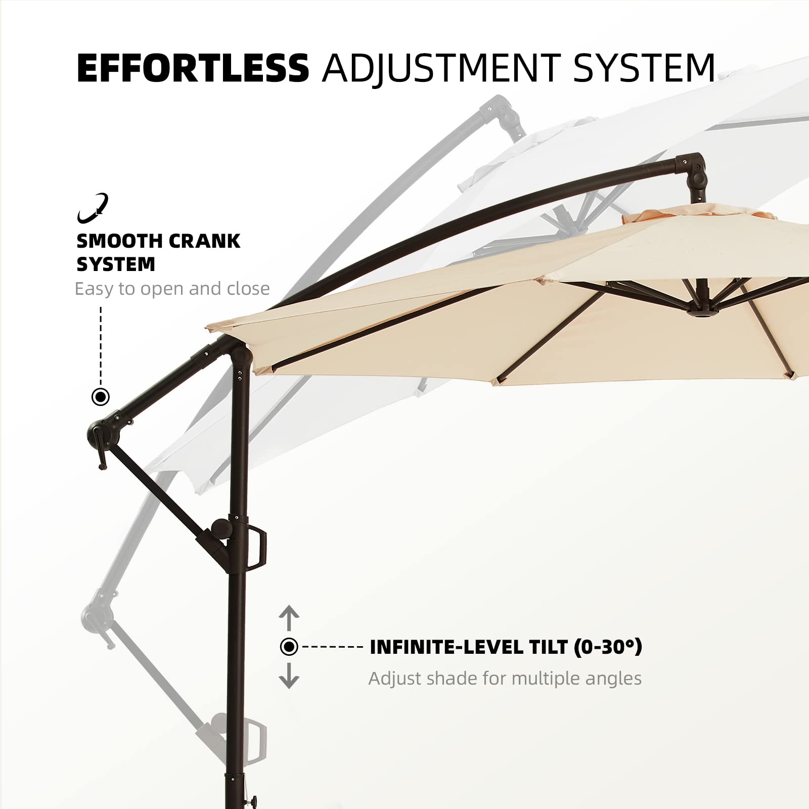 10ft Patio Umbrella with Base Included, Outdoor Offset Cantilever Umbrella,