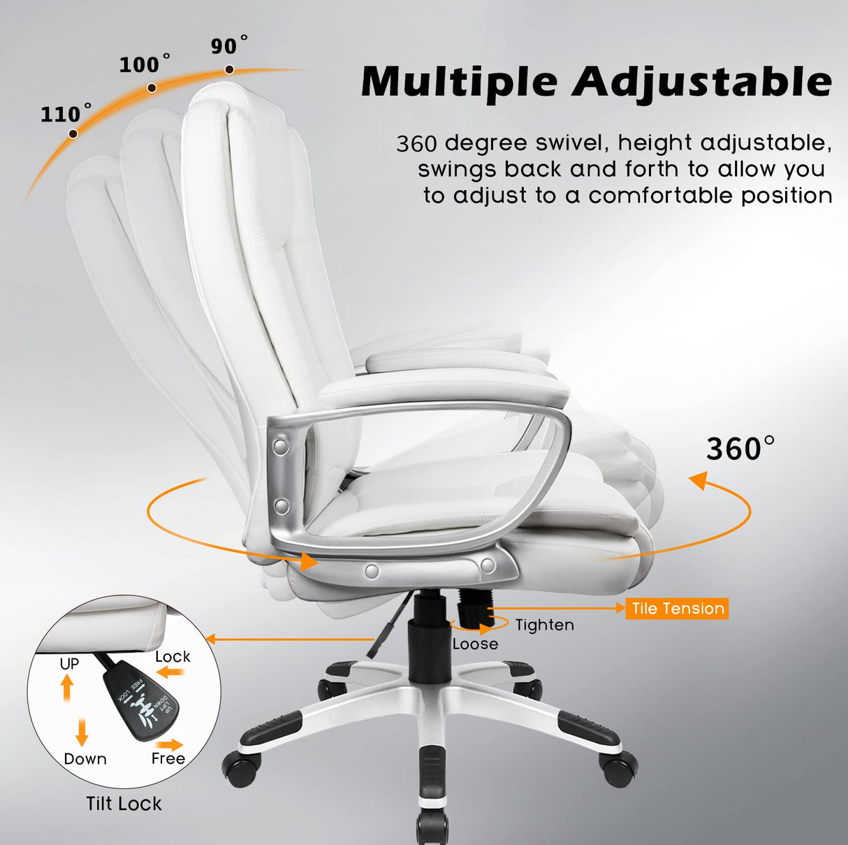 Office Desk Chair,400LBS Big and Tall Managerial Executive Chair,High Back Computer