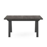 Kane Extendable Dining Table - Grey Solid Wood/Black Metal