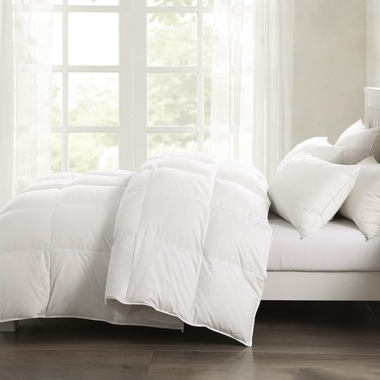 Organic Down Feather Fibers Comforter Full/Queen Size, Luxurious Hotel Collection Duvet