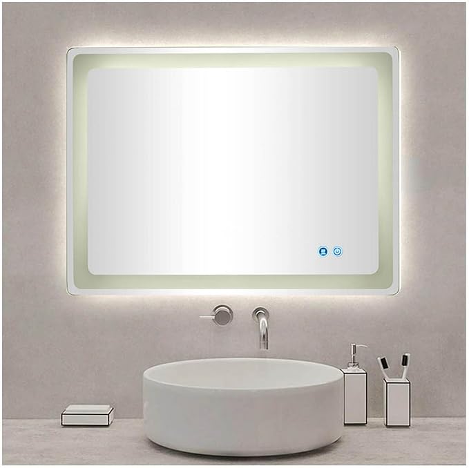 Glowing Beauty 32" x 24" LED Bathroom Wall Mirror with Defogger