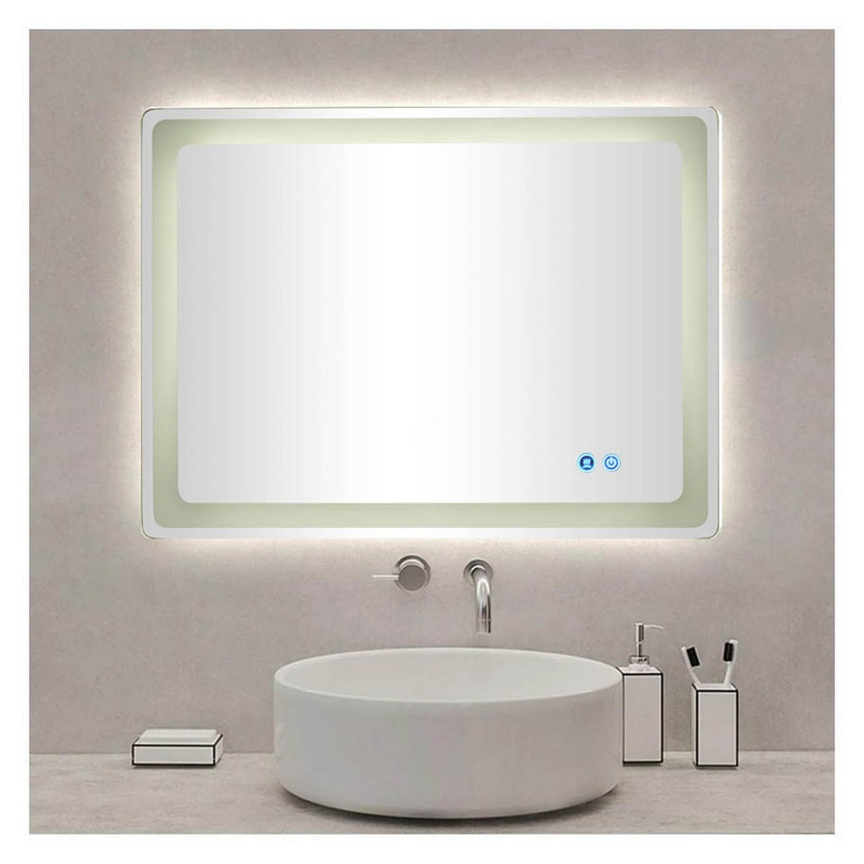 Glowing Beauty 32" x 24" LED Bathroom Wall Mirror with Defogger