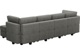 Shaped Sofa Modular Couch Reversible Storage Ottoman 6 Seater Sofa Large Couches U Shape Couch Grey