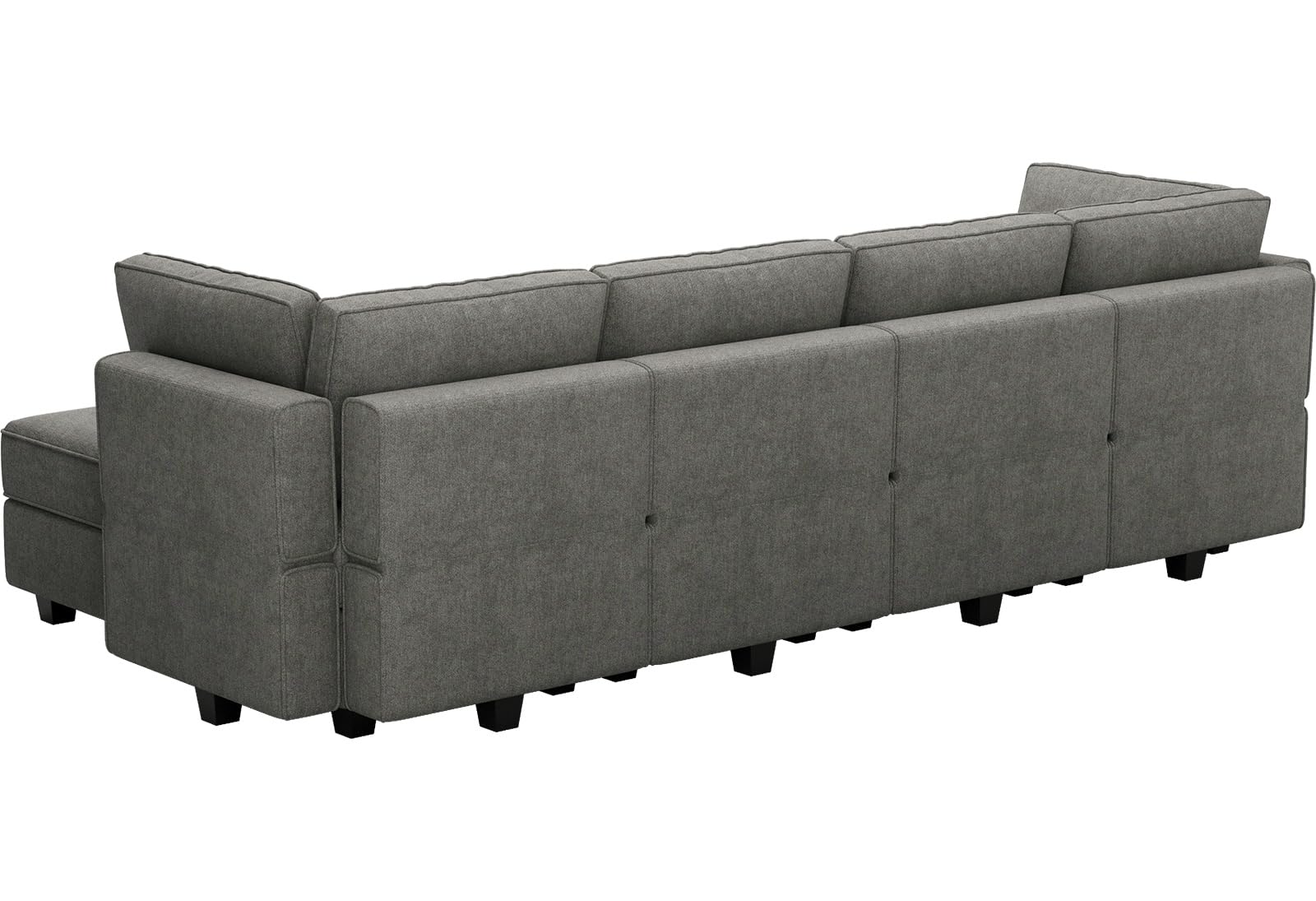 Shaped Sofa Modular Couch Reversible Storage Ottoman 6 Seater Sofa