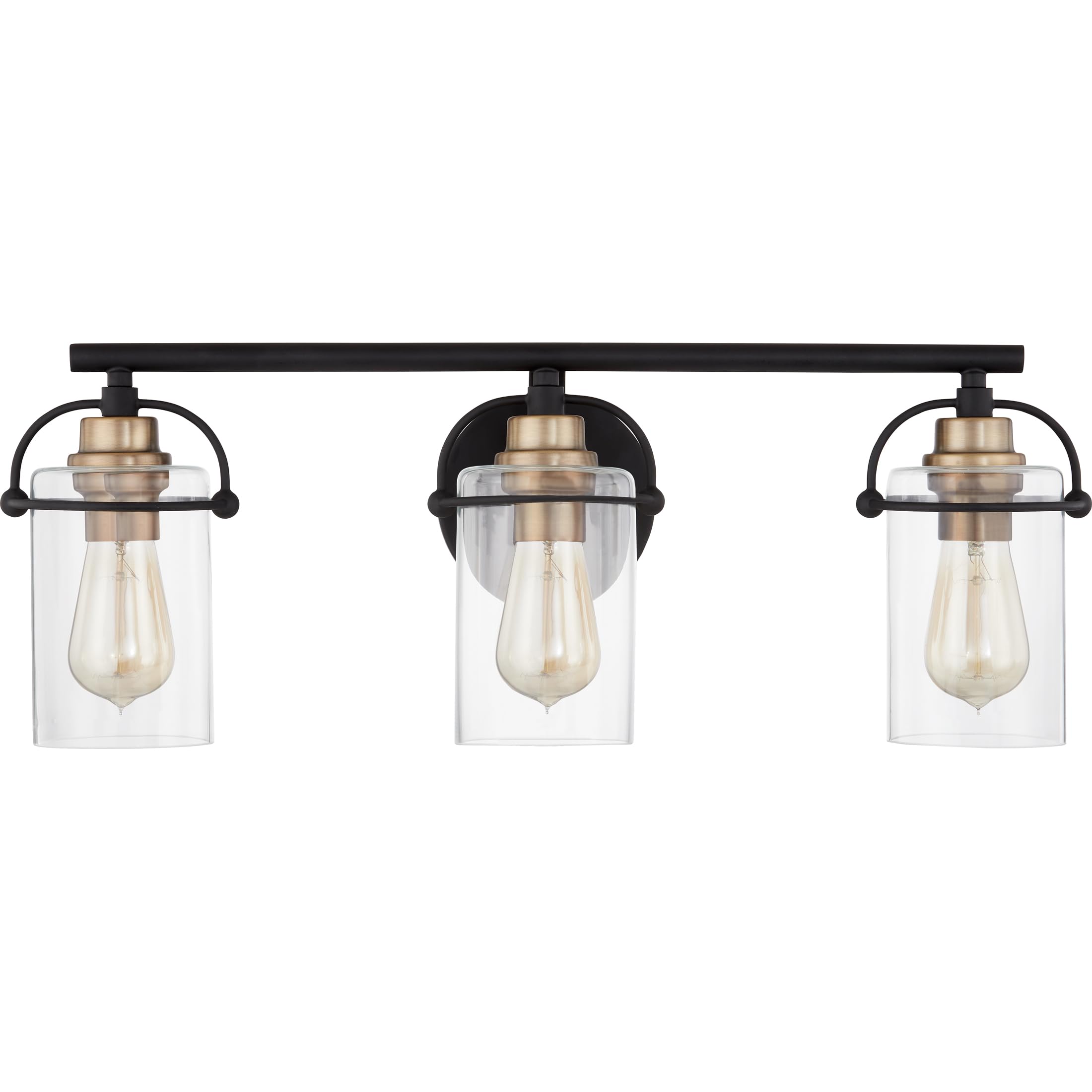 Emerson Bath Vanity Lights, 24 Inch 3-Light Matte Black Bathroom Lighting ransitional Wall