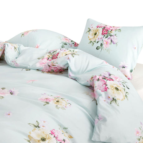 Wake In Cloud - Shabby Chic Comforter Set, Floral Farmhouse Cottagecore