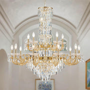 Gold Crystal Contemporary Chandelier Foyer Entryway Lighting