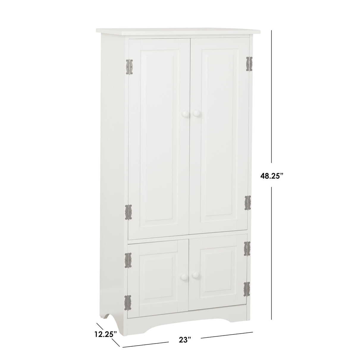 Systems Tall Storage Cabinet with 2 Adjustable Top Shelves and 1 Bottom Shelf, Declutter