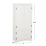 Systems Tall Storage Cabinet with 2 Adjustable Top Shelves and 1 Bottom Shelf, Declutter