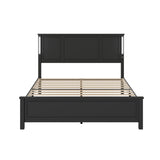 Wooden Bed Frame Queen Size with Headboard, Farmhouse Platform Bedframe