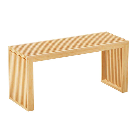 Bamboo Dining Bench Indoor Long Bench Entryway Shoe Rack Bench