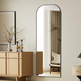 Full Length Mirror, 56"x21" Mirror Full Length with Stand, Black Wall Full Body Mirror,