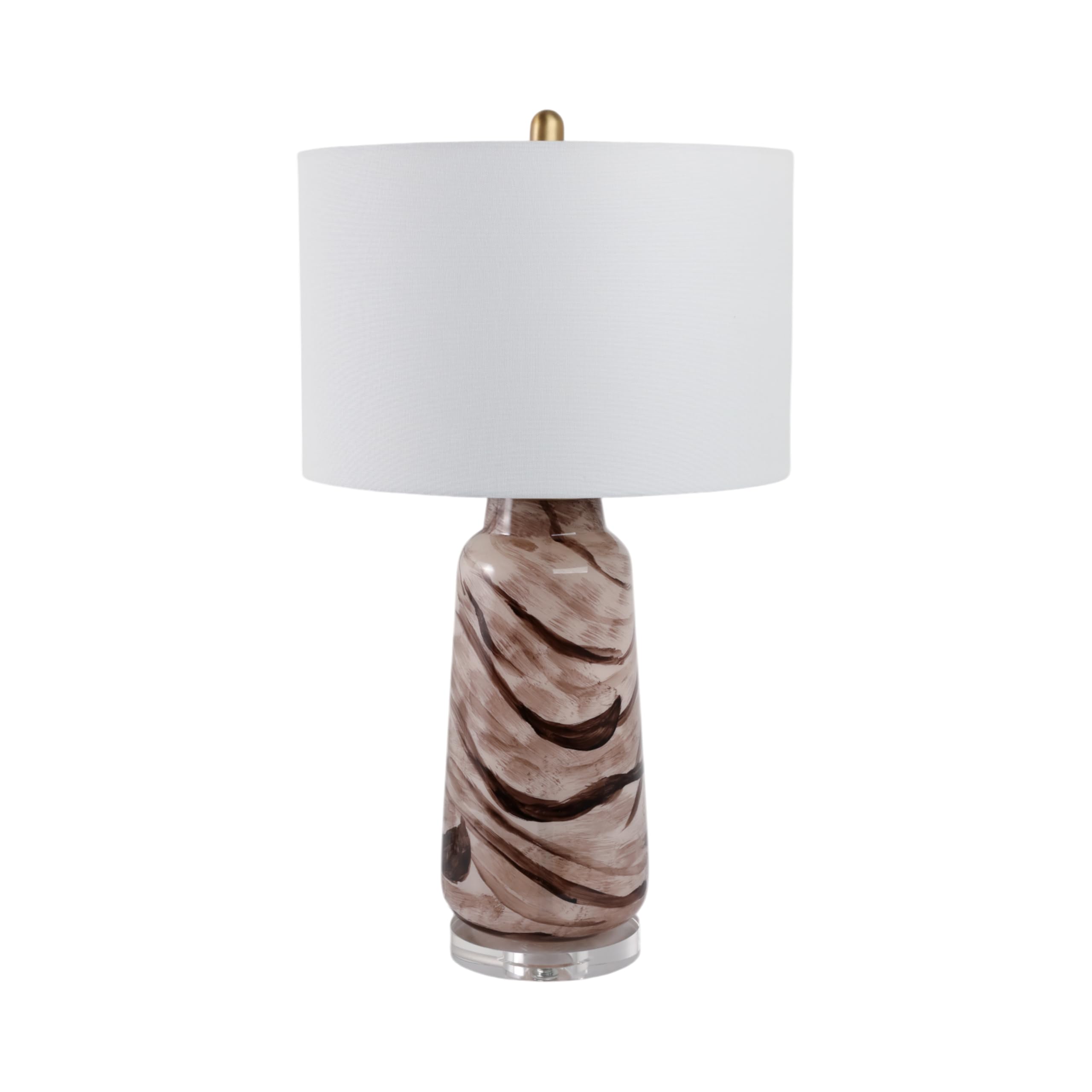 29x17 Swirled Glass Table Lamp, Brown