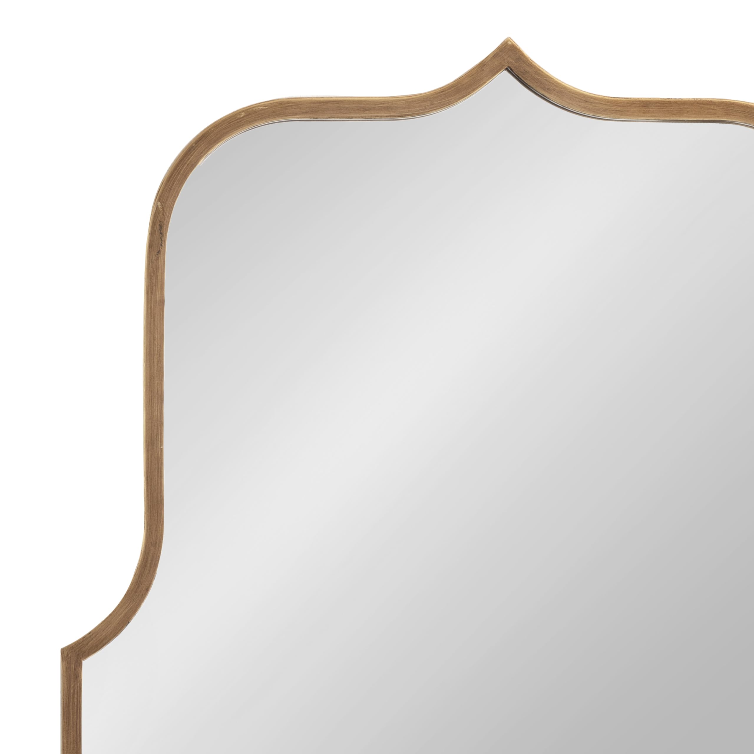 Gezella Glam Scalloped Arched Wall Mirror, Antique Gold