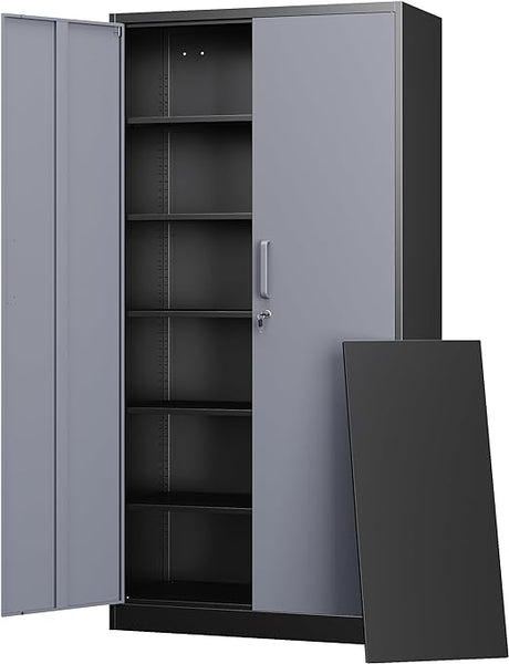 Metal Storage Cabinets with Lock Doors,Tall Locker Organizer Steel Garage Cabinets