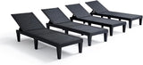 Patio Chairs - Waterproof Outdoor Chaise Lounge Chair, Set of 2 Adjustable Lawn Chairs