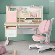 djustable Height Ergonomic Built-in Bookshelf Tiltable Desktop Computer Study Desk for Kids 5-15 Years, Kids Desk Chair with Height Adjustable Sliding Seat