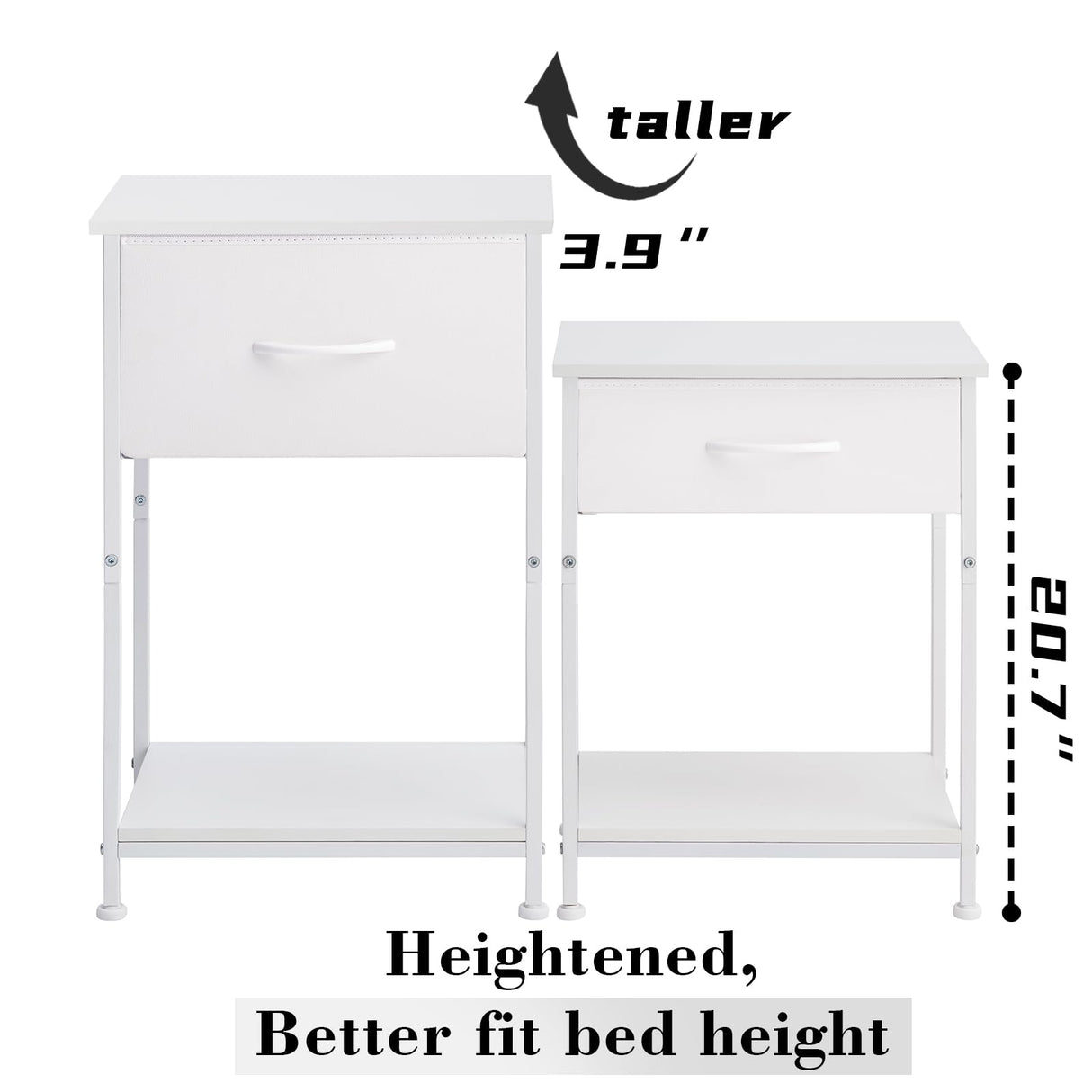 Nightstand, Bedside Table End Table for Bedroom Dorm Nursery Living Room