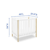 Gio Mini Crib with 2.75" Mattress Included, Bianca White/Natural