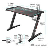 Z1-S Pro Gaming Desk 44.5" Z Shaped Home Office PC Computer Desks Gamer