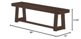 Plank+Beam 60 Inch Farmhouse Dining Bench, Solid Wood Entryway Bench, Wooden Outdoor Bench, Kitchen Dining Seat, Dining Room, Home Office, Living Room Furniture, Easy Assembly, Walnut Wirebrush